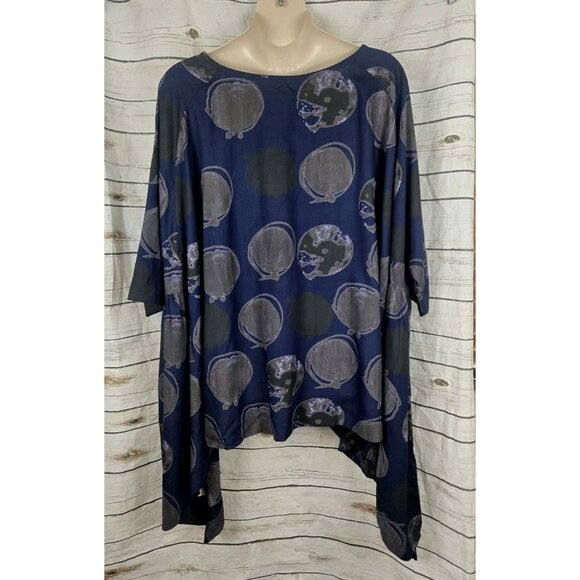Kedem Sasson Kloss Shirt Tunic Blue NEW Size 2 W414 Lagenlook Oversized - Picture 7 of 12